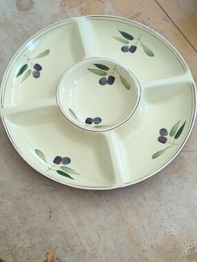La Letit Cafe Hand Painted Olive/Condiment Tray